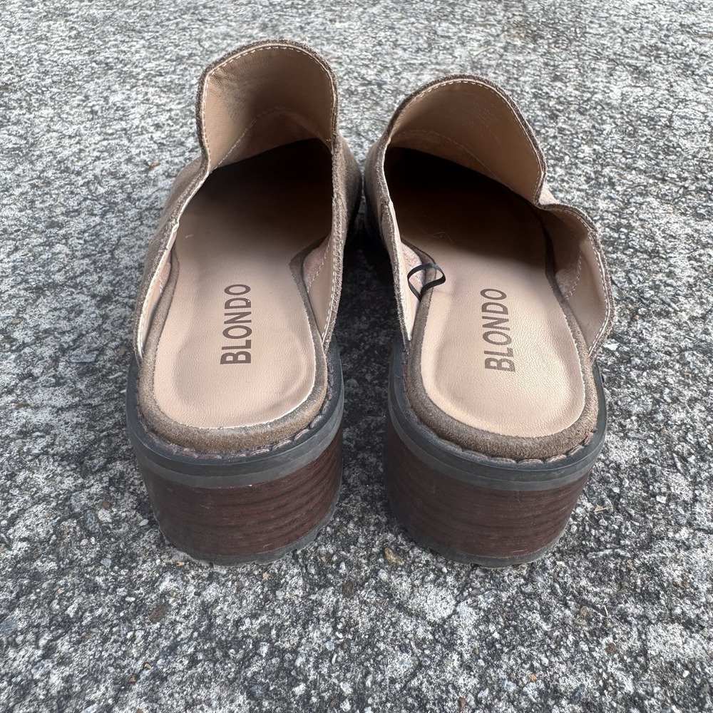Blondo Sienna Mule Women's Sz 7 Taupe Leather Clog Slide On Shoe - Picture 5 of 9